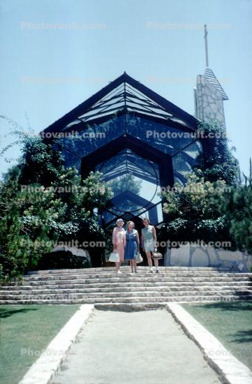 Wayfarers Chapel, Glass Church, building, Rancho Palos Verdes, August 1966, 1960s