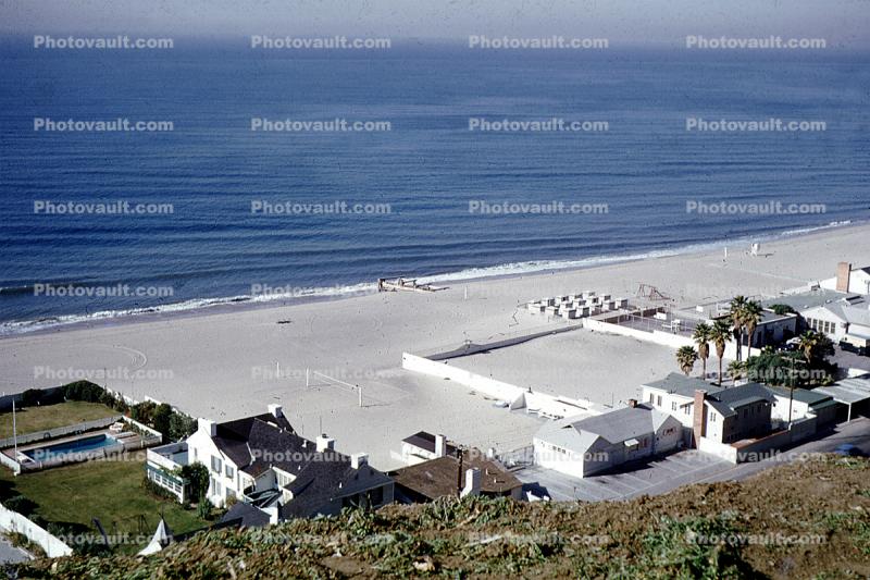 Jonathan Club, Buildings, Pacific Ocean, Water, Beach, Sand, 1950s