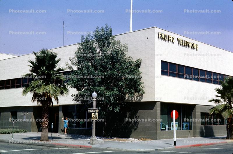 Pacific Telephone, building, Riverside, August 1963, 1960s