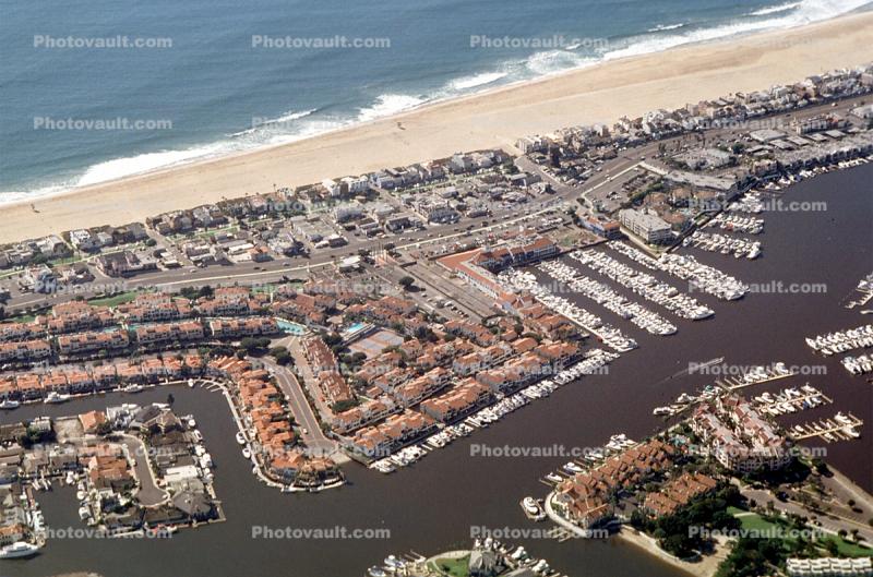 Sunset Beach, Huntington Harbor, Homes, Houses, docks, boats, landmark, PCH
