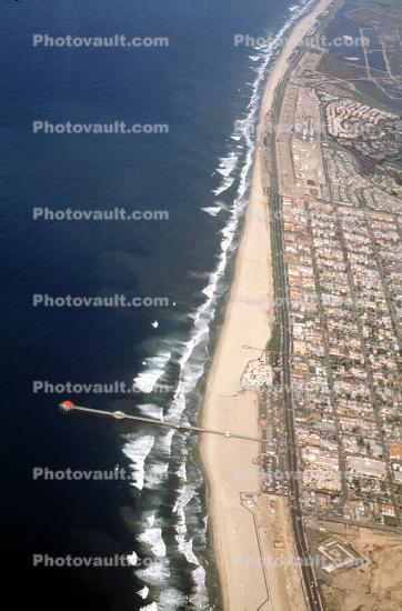 Huntington Beach, Pier, Waves, Pacific Ocean