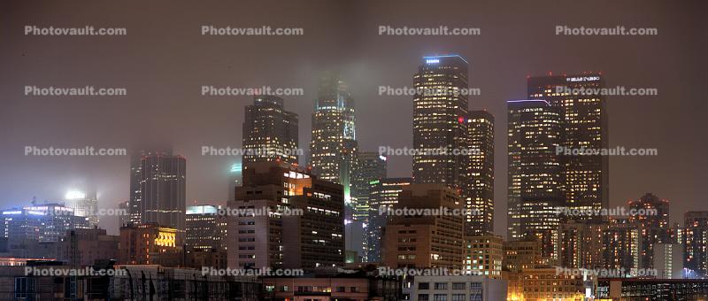 Panorama, Buildings, Skyscrapers, Cityscape, Night, Exterior, Outdoors, Outside, Nighttime