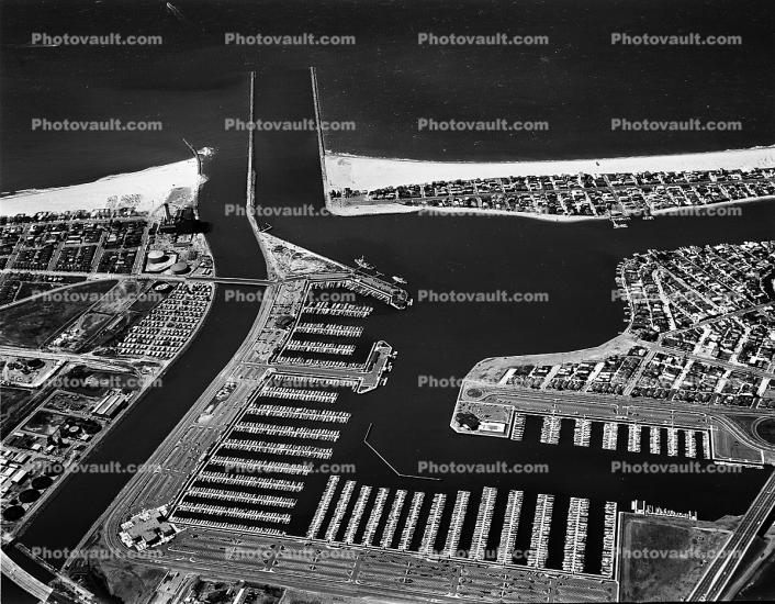 Docks, Harbor, Marina Del Rey, Playa del Rey, Beach, Jetty, Pacific Ocean, 1960s