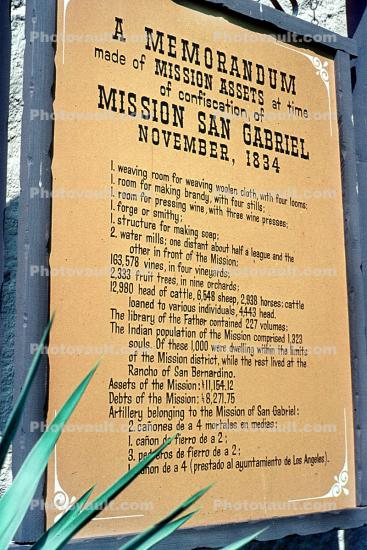 Mission San Gabriel, September 1970, 1970s