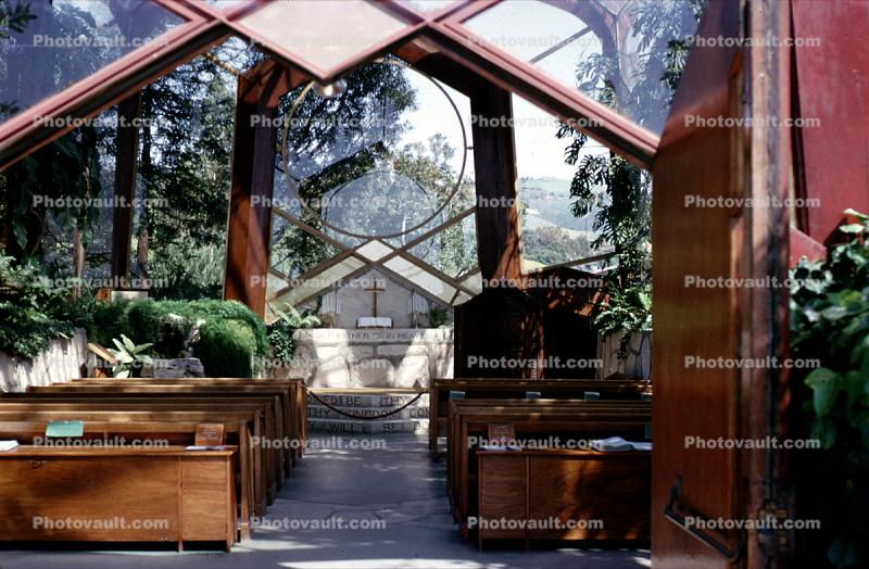 Wayfarers Chapel, Glass Church, Palos Verdes Peninsula, Los Angeles, California, 1970s