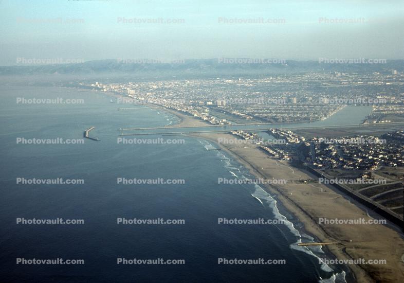 Marina Del Rey, Playa Del Rey, harbor, Santa Monica Mountains, 1970s