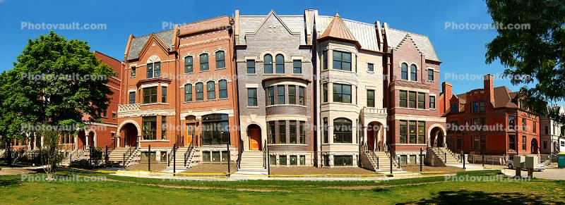 Row of Houses, buildings, residence, residential, homes, Prairie District, Panorama