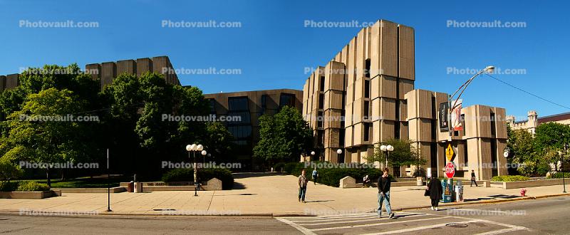 The Joseph Regenstein Library, University of Chicago, Brutalist Building, Panorama