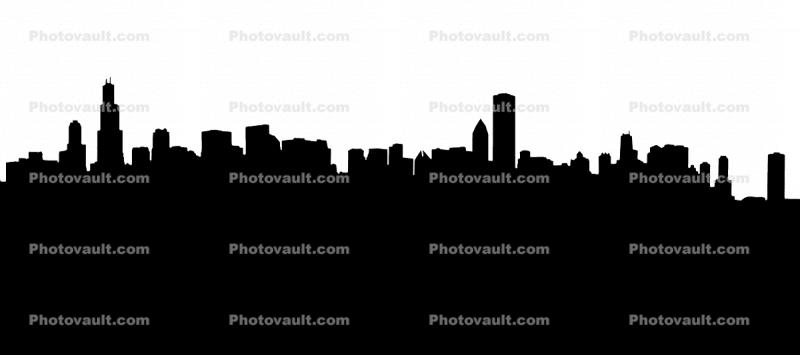 Chicago Skyline silhouette, logo, shape