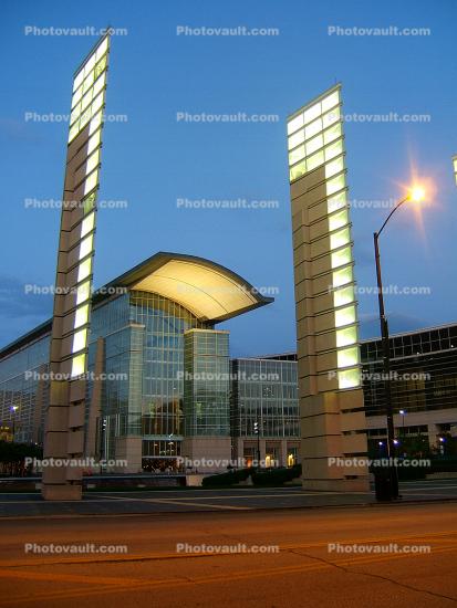 McCormick Place, Convention Center, dusk, evening, night, nighttime