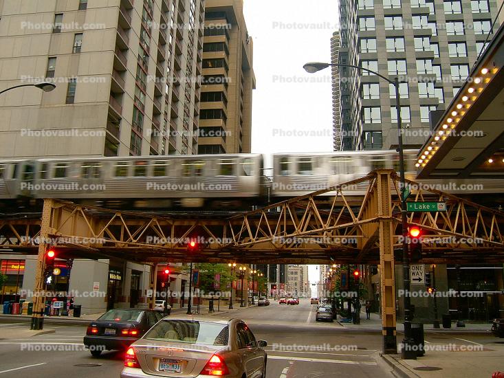 Chicago-El, Elevated, Downtown Loop, CTA, Train