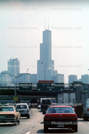 Willis Tower, cars, automobiles, vehicles