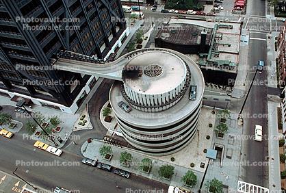 Circular Parking Structure, spiral parking entrance