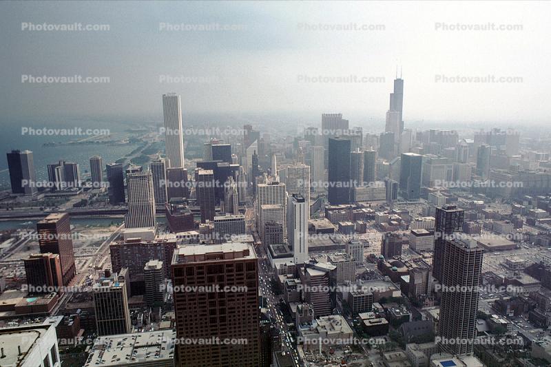 smog, haze, building, highrise, skyscraper, Lakeshore Drive, Skyline, Skyscrapers, Buildings, cityscape