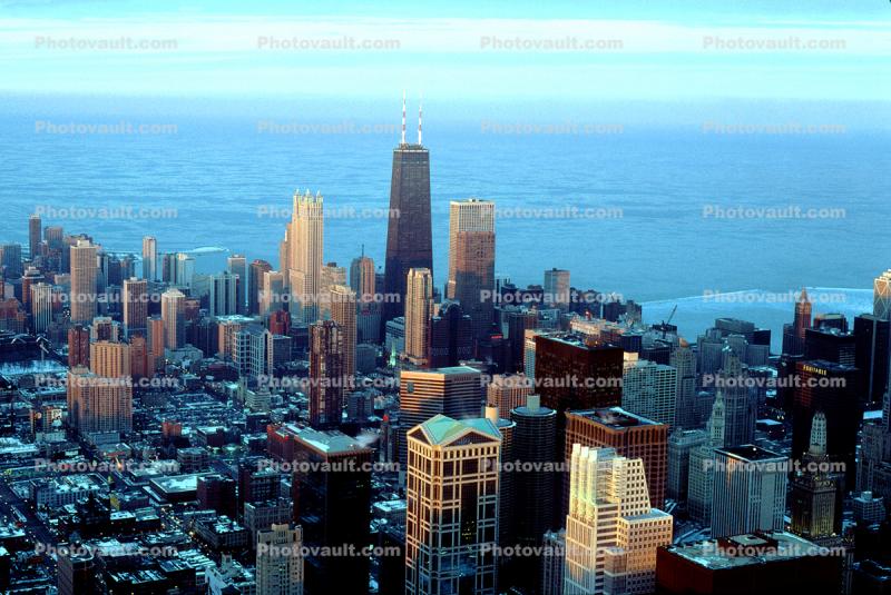 Chicago North Shore Skyline, Skyscrapers, Buildings, cityscape