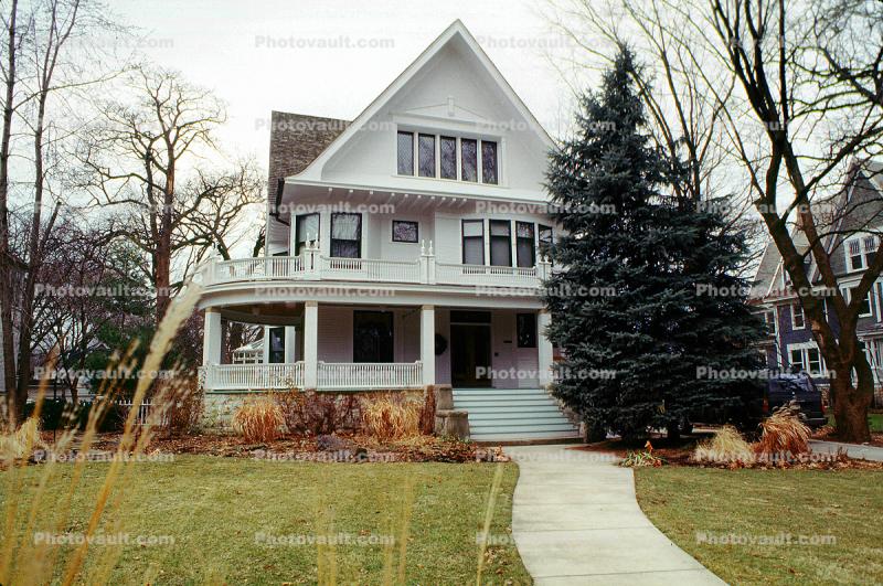 Porch, Stairs, Path, lawn, home, house, Oak Park