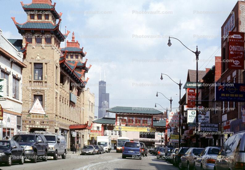 Chinatown, cars, automobiles, vehicles