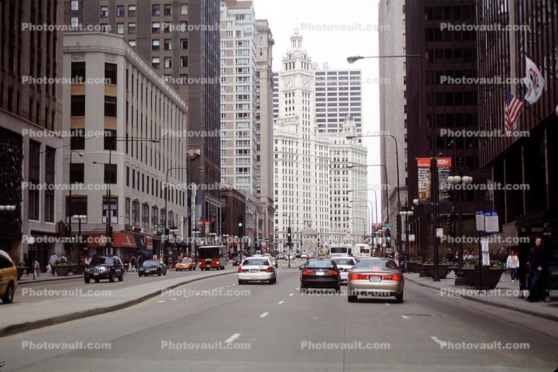 Michigan Avenue, cars, automobiles, vehicles