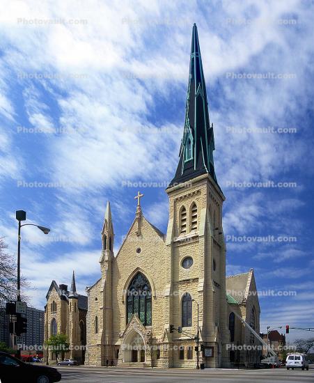 First Baptist Congregational Church, Union Park Congregational Church and Carpenter Chapel, Lemont limestone building, landmark, famous