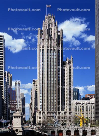 Chicago Tribune Tower, Office Tower, highrise, building, neo-gothic, landmark