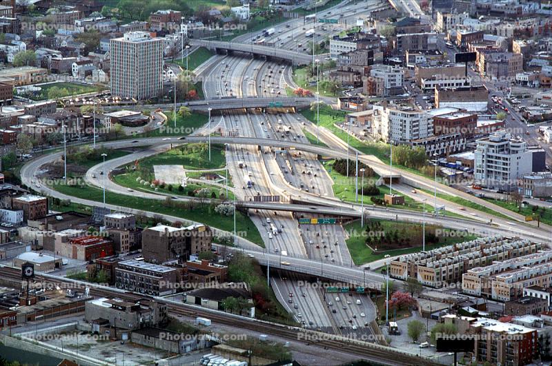 Interstate Highway I-90, I-94, West Ohio Street, interchange, expressway