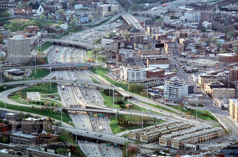 Interstate Highway I-90, West Ohio Street, interchange, expressway