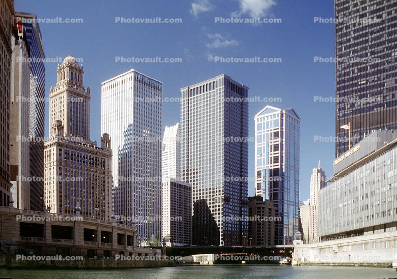 Cityscape, Skyline, Building, Skyscraper, Chicago River, Sun Times