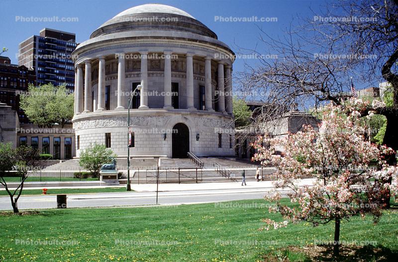 Elks National Memorial Headquarters Building, Lincoln Park, blossoms, springtime, round building, dome, landmark