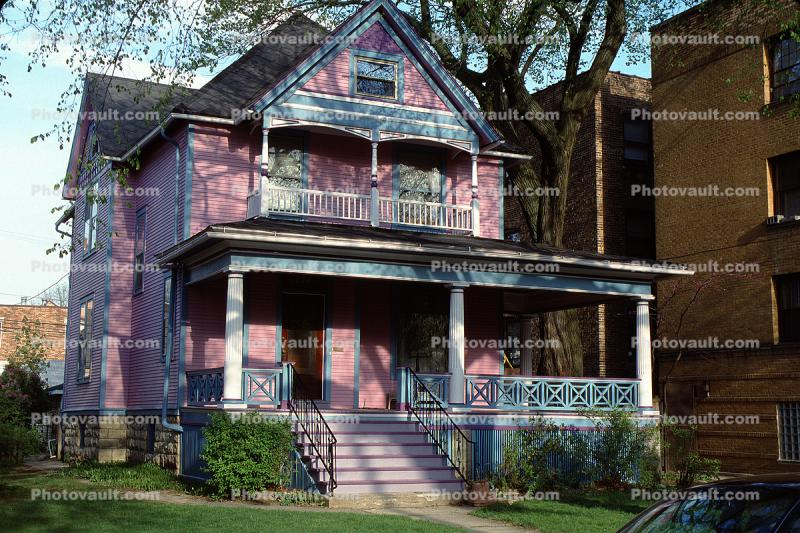 334 N Kenilworth Ave, Purple single family dwelling unit, Painted Lady, Oak Park