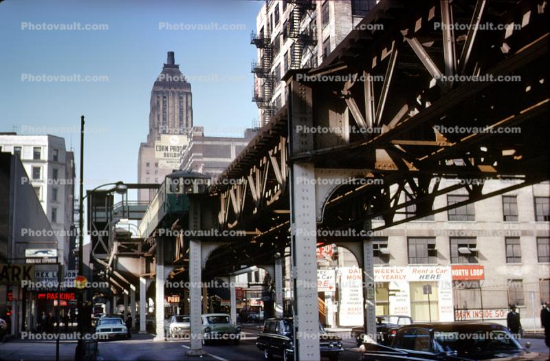 Chicago-El, Elevated, Downtown Loop, CTA, Car, Automobile, Vehicle, September 1962, 1960s