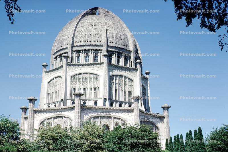 Bahai Temple, landmark building, July 1968, 1960s