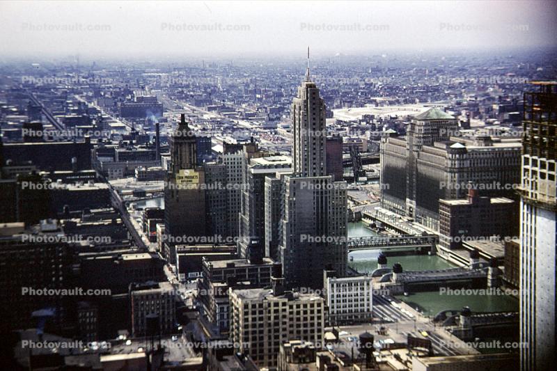 Chicago River, Buildings, May 1961, 1960s