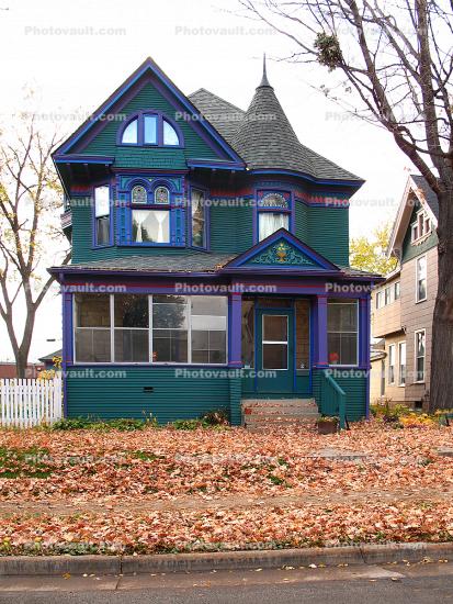 Home, House, Single Family Dwelling Unit, Leaves, Autumn