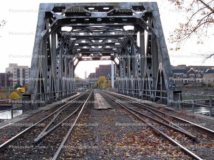 Railroad, Rail, Tracks, River, Truss Bridge