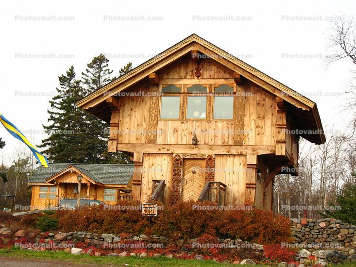 Swedish Building, north shore of Lake Superior, wooden building, landmark, near Larchmont