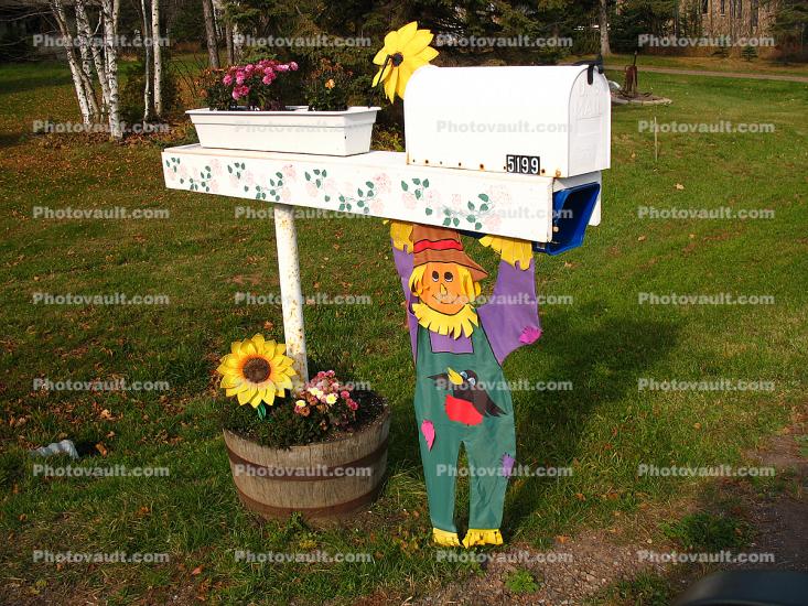 Scarecrow, Mailbox, Post