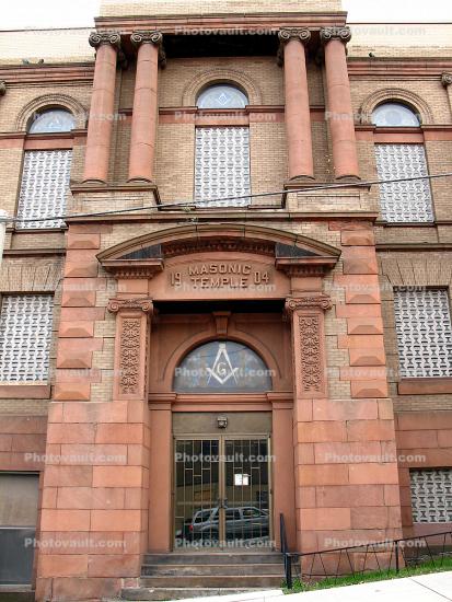 Masonic Temple, 1904, building, arch, door, entrance, brick