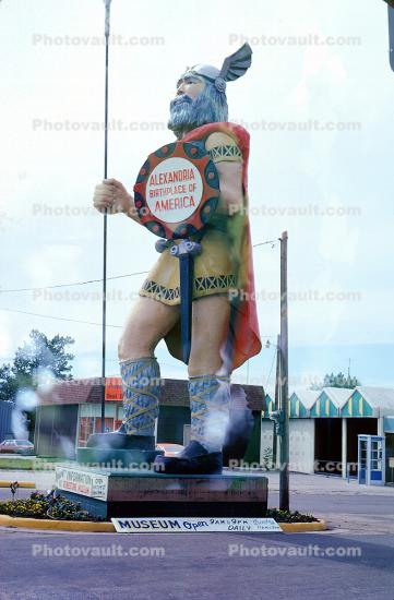 Big Ole - Viking Statue, Giant Viking, warrior, soldier, Leviathan, roadside, Alexandria Minnesota, July 1974, 1970s
