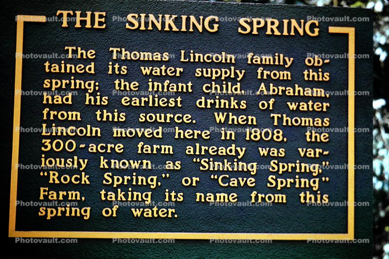 The Sinking Spring, Signage
