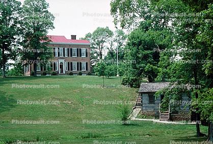 Cabin, dwelling, lawn, house, Building, domestic, domicile, residency, housing, My Old Kentucky Home