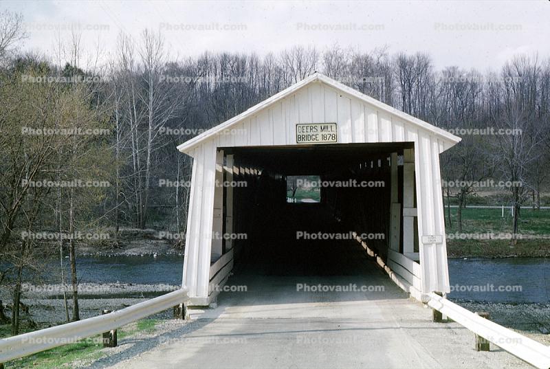 Deer's Mill, Roseville, Covered Bridge, Parke County, 1963, 1960s