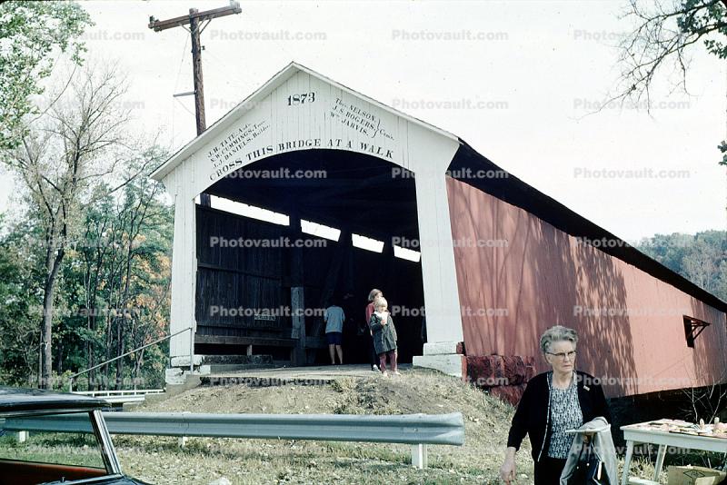 1873, Roseville, Covered Bridge, Parke County, 1966, 1960s
