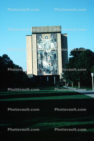 Library Front, building, tile artwork, Notre Dame University, Southbend, 1982, 1980s