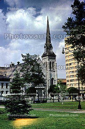 Church, steeple, building, Indianapolis