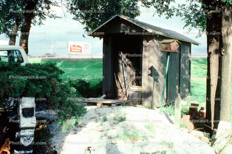 outhouse, birdhouse, shack, hut