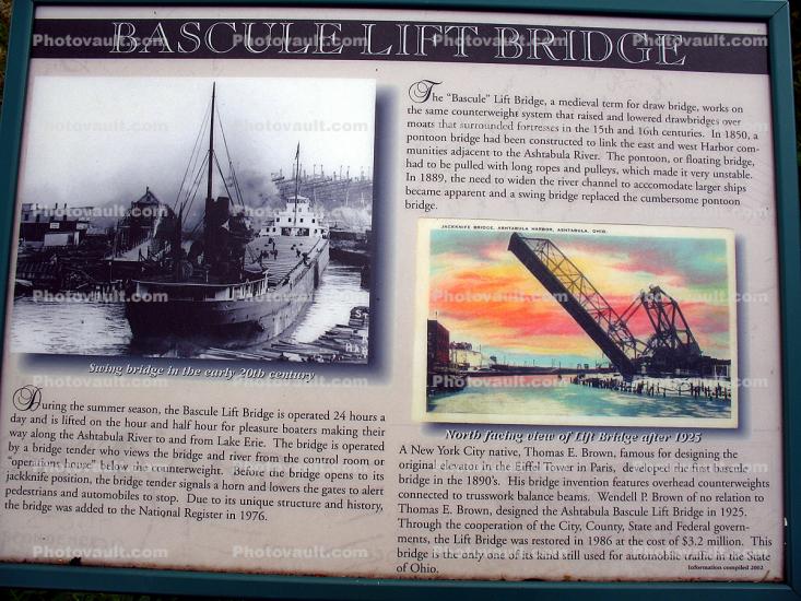 Bascule Lift Bridge, Ashtabula, Lake Erie