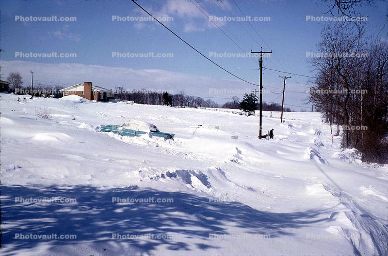 Snow, Cold, Ice, Frozen, Icy, Winter, Car, Automobile, Vehicle, 1950s