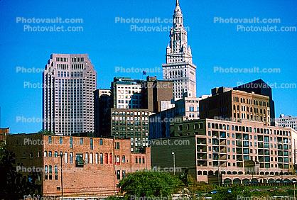 Terminal Tower, Commercial Office building, Cityscape, Skyline, Skyscraper, Downtown, Cleveland