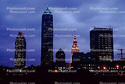 Key Tower, Cleveland, Twilight, Dusk, Dawn