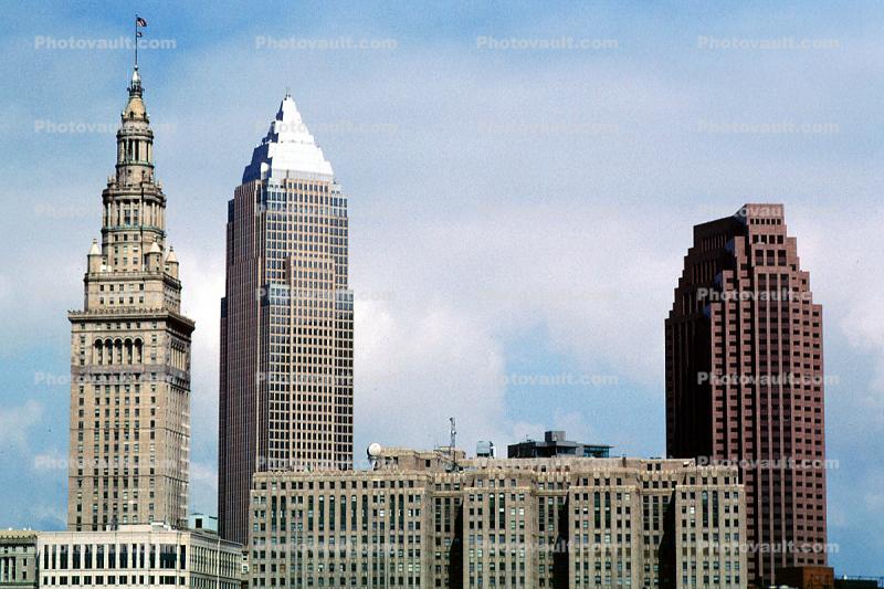 Cleveland, Terminal Tower, Commercial Office building, Cityscape, Skyline, Skyscraper, Downtown, 18 September 1997